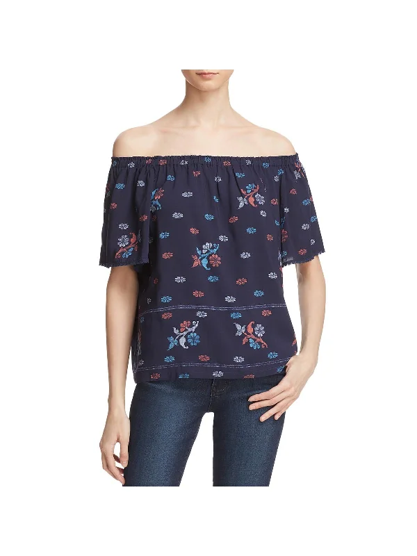 Chole Womens Printed Off-The-Shoulder Blouse