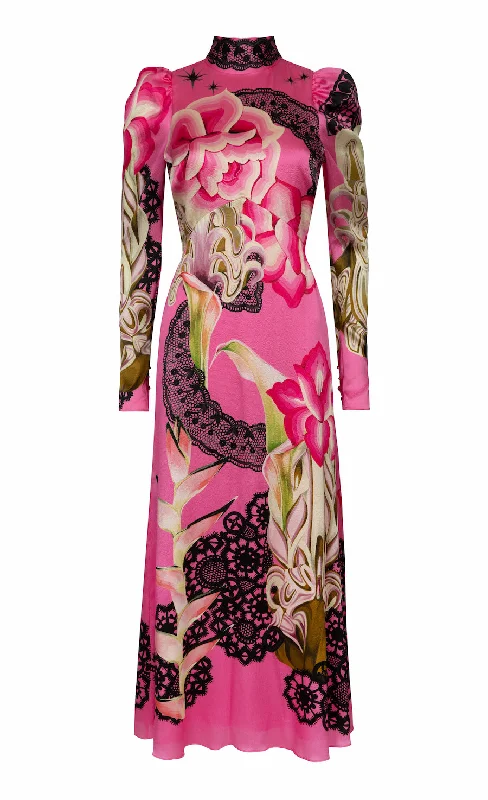 Cici Print Tie Dress - Azalea