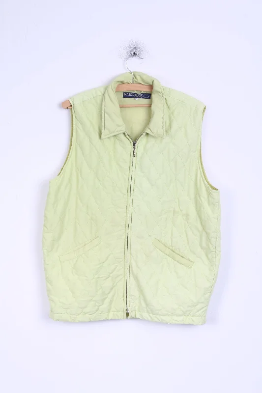 Marc Lauge Womens M Vest Lime Waistcoat Bodywarmer Quilted Lightweight Top