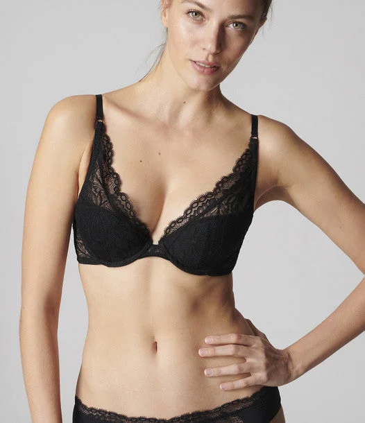 EXOTICA Plunge Push-Up Bra in Black