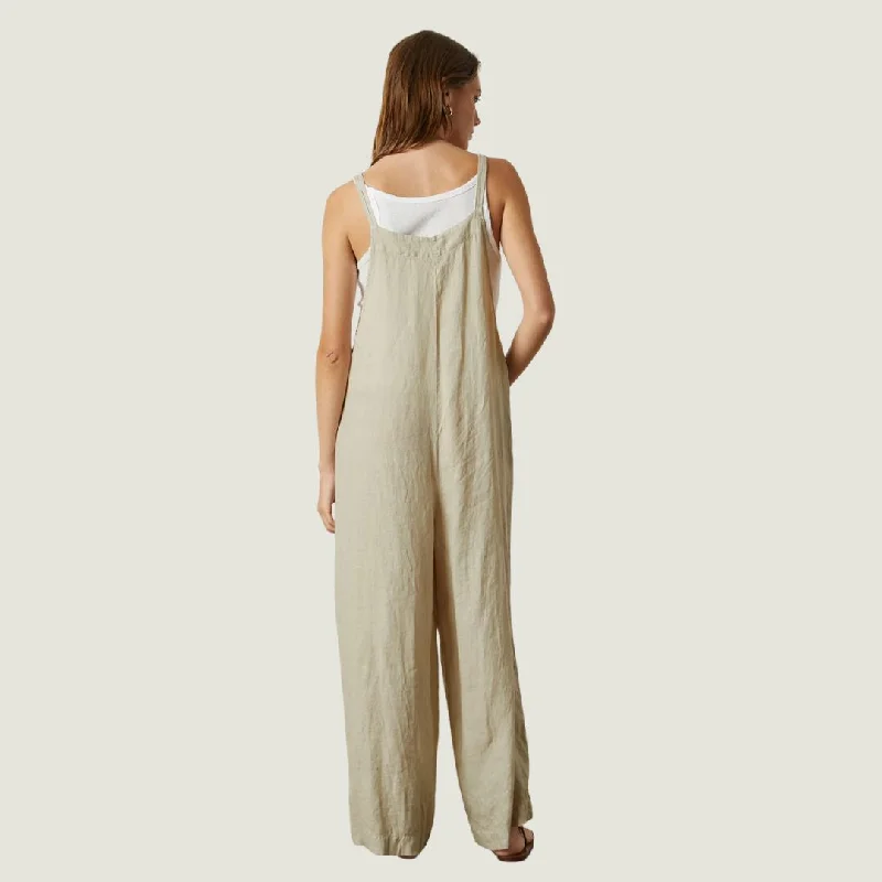 Isabel Linen Overalls (Cobble)