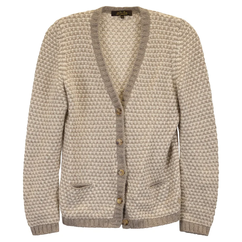 Loro Piana Buttoned Cardigan in Ecru Cashmere