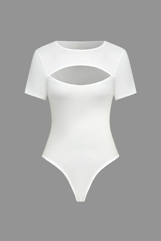 Solid Cut Out Bodysuit