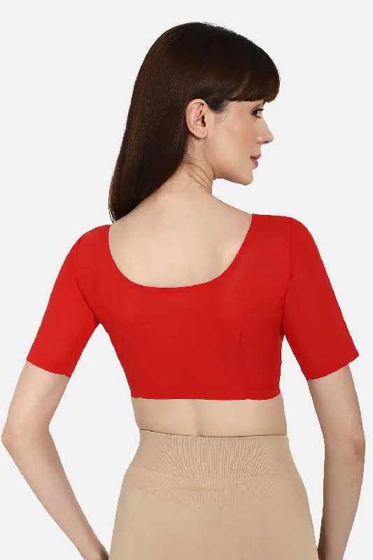 Naidu Hall Round neck long sleeve blouse - Red