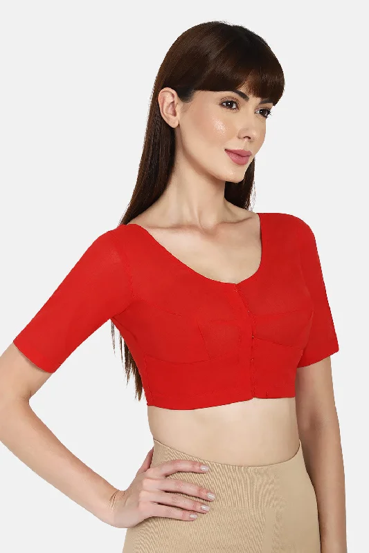 Naidu Hall Round neck long sleeve blouse - Red