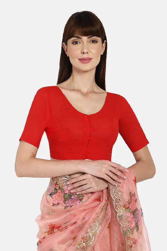 Naidu Hall Round neck long sleeve blouse - Red