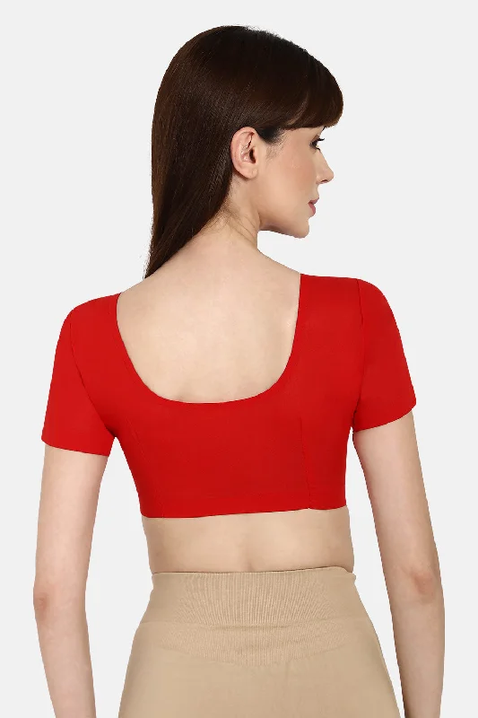 Naidu Hall Round neck short sleeve blouse - Red