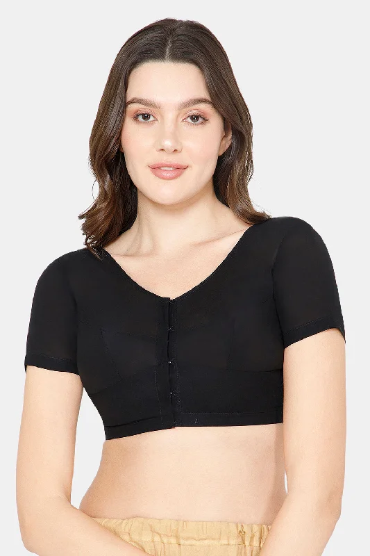 Naidu Hall Round neck short sleeve blouse - Black