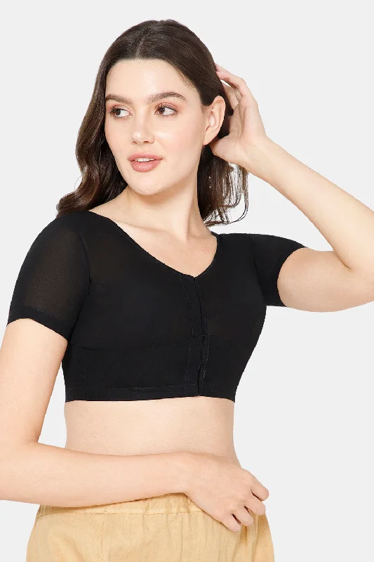 Naidu Hall Round neck short sleeve blouse - Black