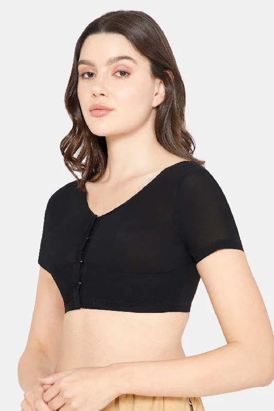 Naidu Hall Round neck short sleeve blouse - Black