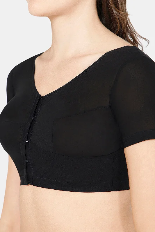 Naidu Hall Round neck short sleeve blouse - Black