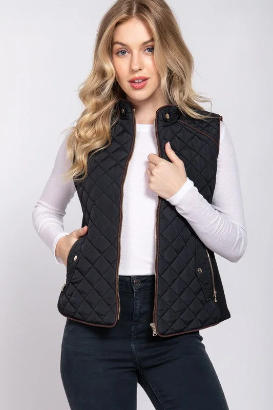 Quilted Vest - Black