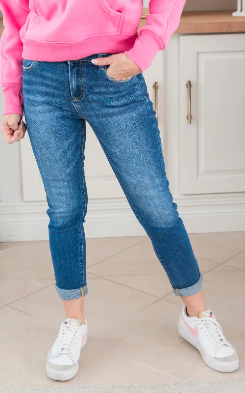 The Cameron High Rise Roll Up Skinny Denim Jean | Risen - Final Sale