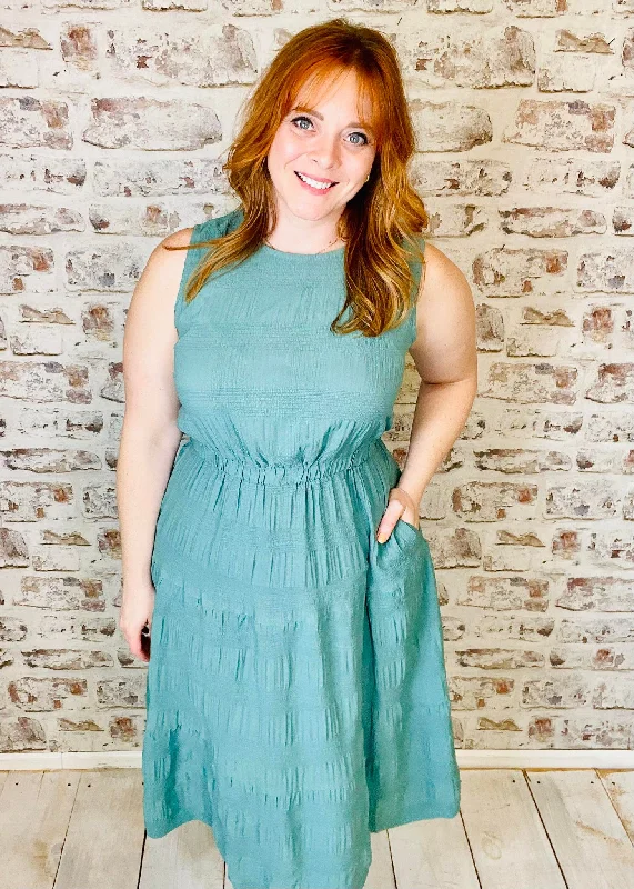 Vintage Jade Sleeveless Dress