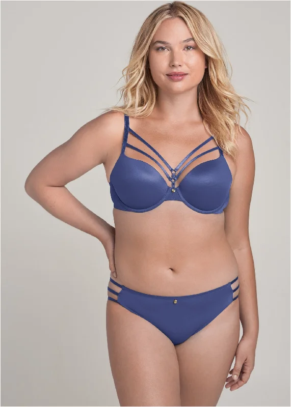 Pearl by VENUS® strappy plunge bra - Belize Blue