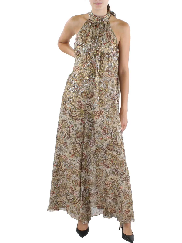 Womens Chiffon Metallic Jumpsuit