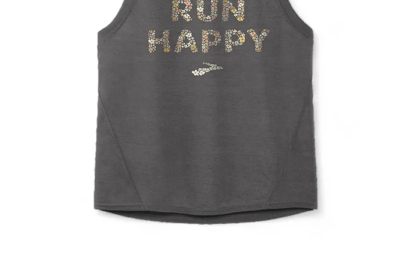 Women's Distance Graphic Tank Top In Heather Shadow Grey/floral