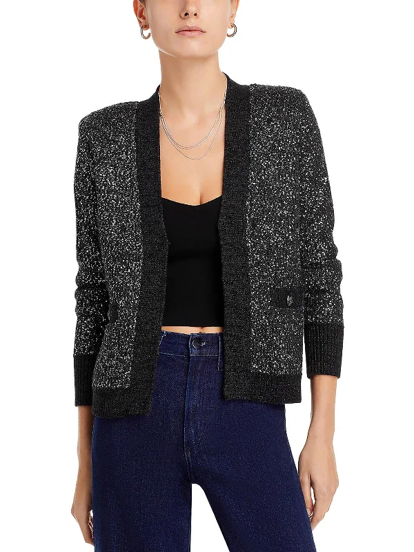 Womens Seqi Metallic Cardigan Sweater