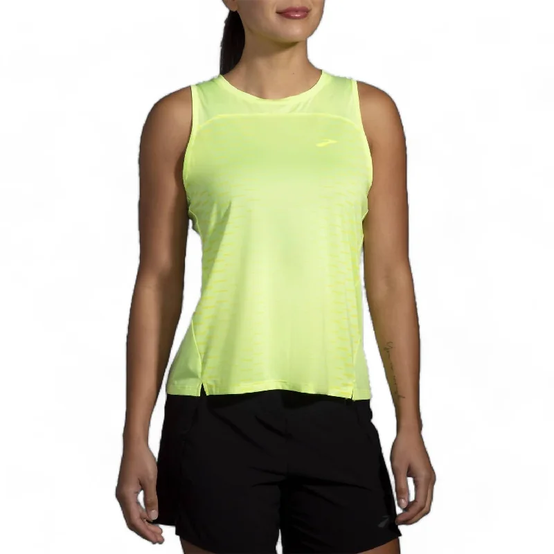 Women's Sprint Free Tank 2.0 Top In Light Lime/interval Gradient