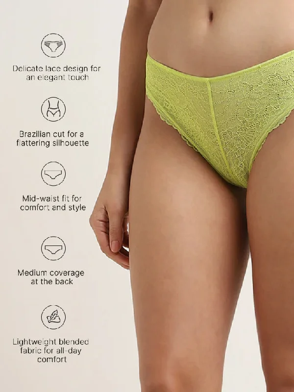 Wunderlove Lime Lace Brazilian Brief