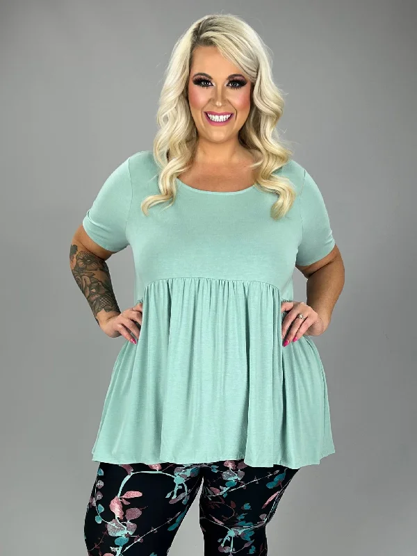 SALE!! 34 SSS {Feeling The Love} Dusty Green Babydoll Tunic PLUS SIZE 1X 2X 3X