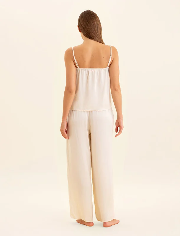 Audrey Mulberry Silk Wide Leg Pants