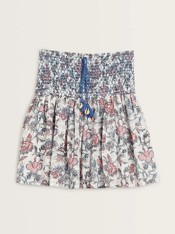 Bombay Paisley Multicolour Floral High-Rise Cotton Skirt