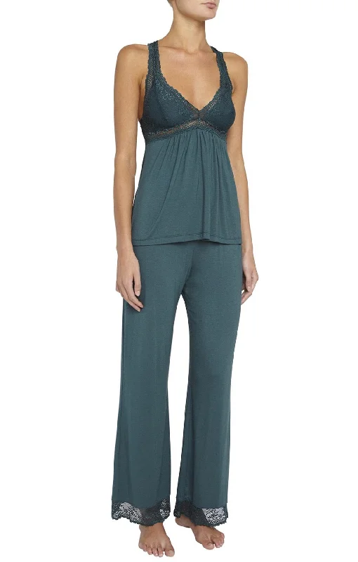 Eberjey Evergreen Lace Racerback and Pant Lounge Set