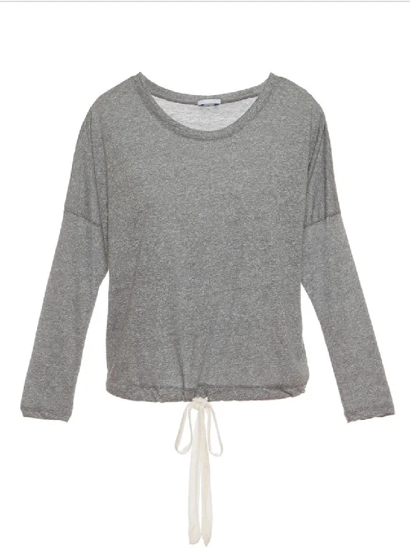 Eberjey Heather Cotton Blend Slouchy Top - Black/Navy/Gray