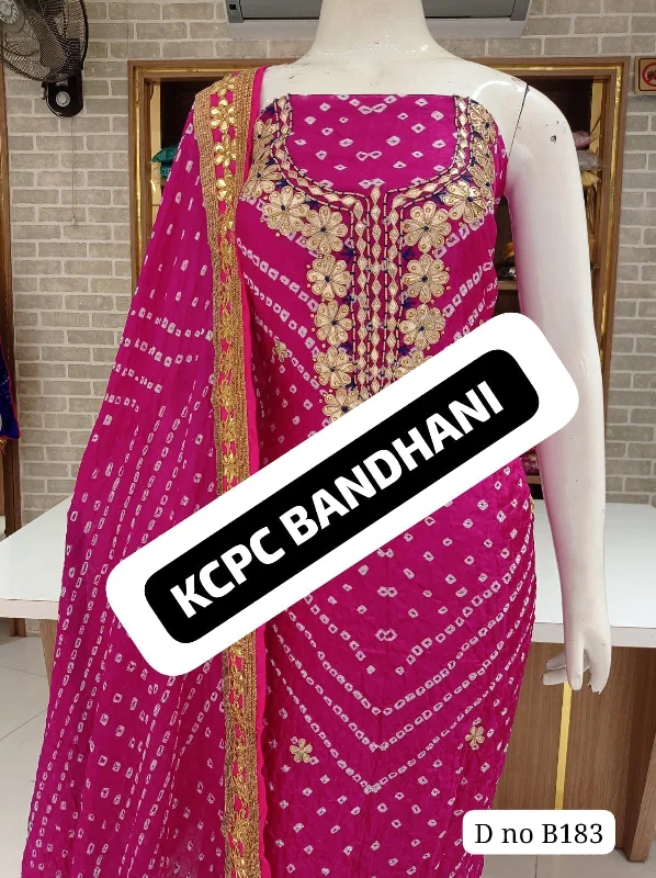 KcPc New Art Silk Bandhani GotapattiWork Salwar suit,KML