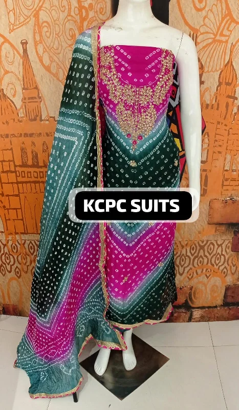 KcPc New Art Silk Bandhani GotapattiWork Salwar suit,KML