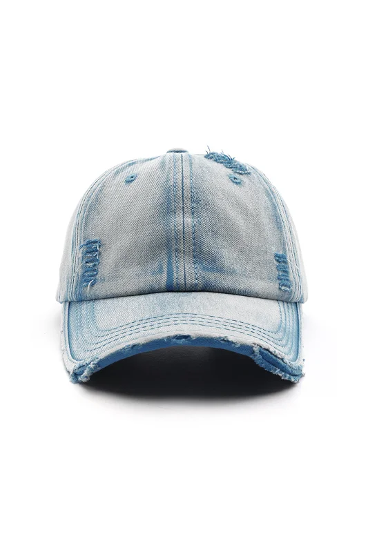 Distressed Denim Baseball Cap