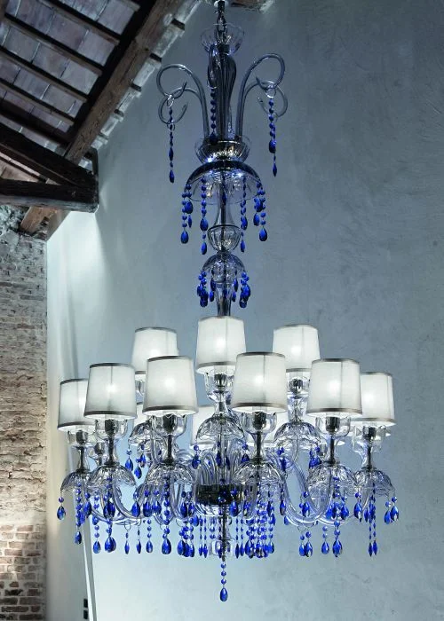Chandeliers with Murano Glass for a High - End Artistic Touch1.5 Metre Wide Blue Premium Crystal Chandelier Chandeliers with Murano Glass for a High - End Artistic Touch1.5 Metre Wide Blue Premium Crystal Chandelier