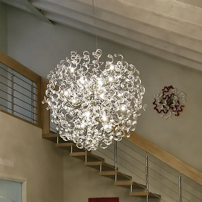 Industrial Iron Chandeliers for Loft - Inspired Spaces115Cm Clear Glass Ribbon Chandelier Industrial Iron Chandeliers for Loft - Inspired Spaces115Cm Clear Glass Ribbon Chandelier