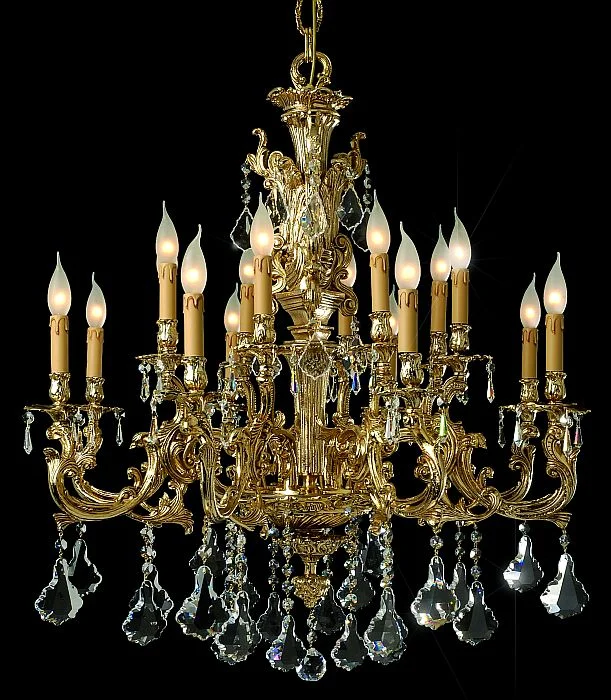 Mid - Century Modern Chandeliers for Vintage Appeal16 Light Gold-Plated Chandelier With Italian Crystal Pendants Mid - Century Modern Chandeliers for Vintage Appeal16 Light Gold-Plated Chandelier With Italian Crystal Pendants