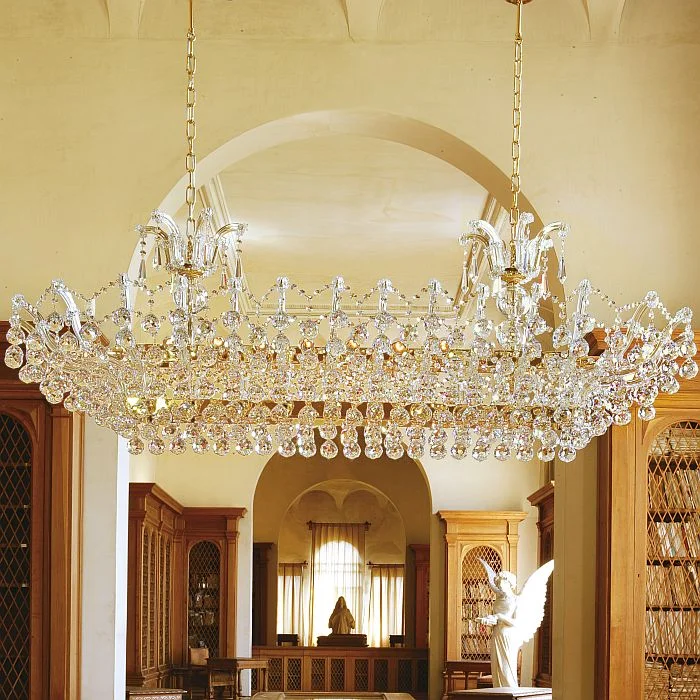 Chandeliers with Sputnik - Style Design for a Futuristic Vibe24 24 Light Gold-Plated Galleon Chandelier With Crystal Pendants Chandeliers with Sputnik - Style Design for a Futuristic Vibe24 24 Light Gold-Plated Galleon Chandelier With Crystal Pendants