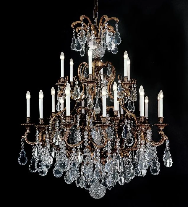 Chandeliers with Metal Frames in Black Finish24 Light Brass Chandelier With Bohemian Crystals Chandeliers with Metal Frames in Black Finish24 Light Brass Chandelier With Bohemian Crystals