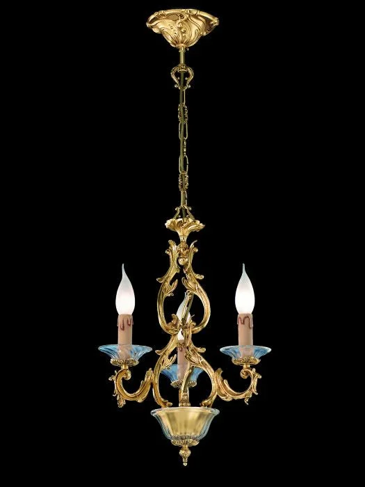 Ceiling - Mounted Chandeliers for Standard Ceilings3 Light Louis 15Th-Style Gold & Murano Glass Chandelier Ceiling - Mounted Chandeliers for Standard Ceilings3 Light Louis 15Th-Style Gold & Murano Glass Chandelier