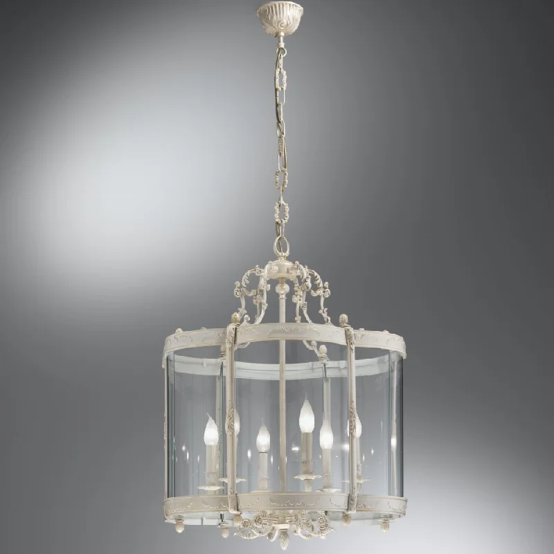 Chandeliers with Frosted Glass for a Softer Light Diffusion6 Lamp Lantern Ceiling Pendant Chandeliers with Frosted Glass for a Softer Light Diffusion6 Lamp Lantern Ceiling Pendant