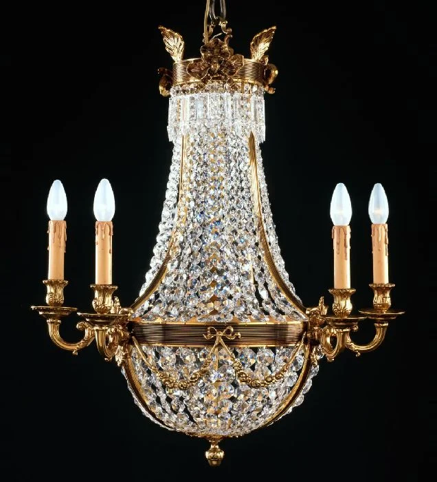 Chandeliers with Venetian Glass for a Luxurious Look6 Light Empire Style Crystal Glass Chandelier Chandeliers with Venetian Glass for a Luxurious Look6 Light Empire Style Crystal Glass Chandelier