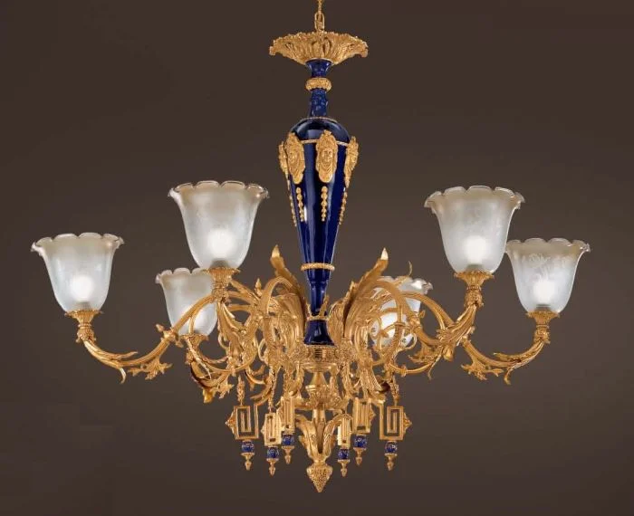Ceiling - Mounted Chandeliers for Standard Ceilings6 Light Porcelain Chandelier