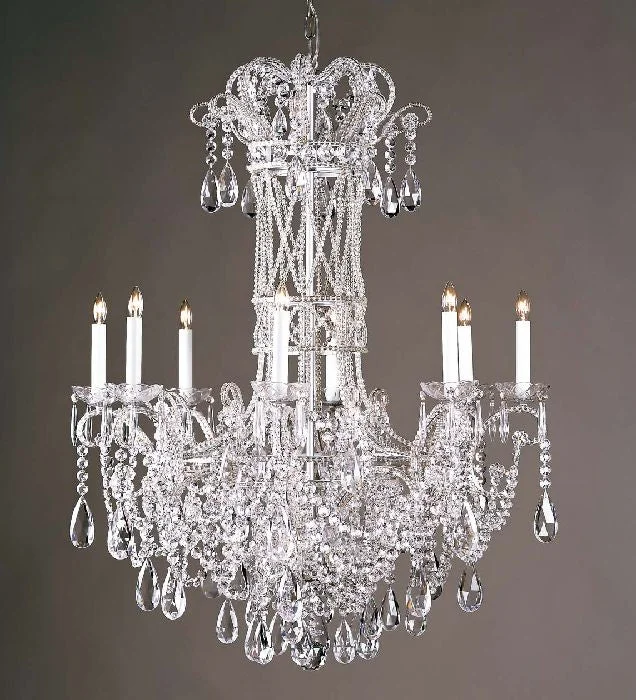 Chandeliers for High Ceilings to Fill Vertical Space8 Light Silver Chandelier With Bohemian Crystals Chandeliers for High Ceilings to Fill Vertical Space8 Light Silver Chandelier With Bohemian Crystals