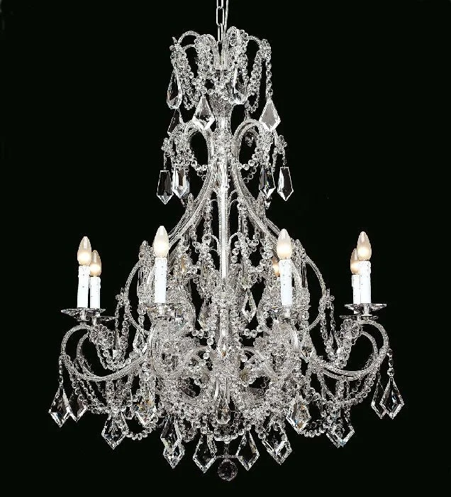 Chandeliers with Candle - Style Bulbs for a Classic Aesthetic8 Light Silver Leaf Chandelier With Turkish Crystals Chandeliers with Candle - Style Bulbs for a Classic Aesthetic8 Light Silver Leaf Chandelier With Turkish Crystals