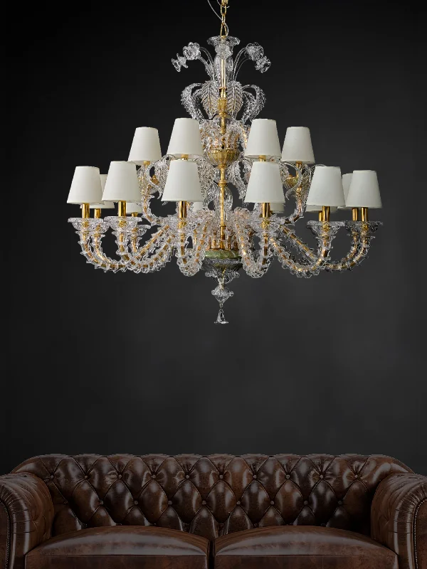 Chandeliers with Metal Frames in Black FinishImperial Glow Chandelier