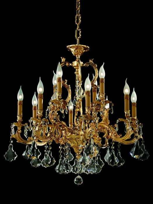 Industrial Iron Chandeliers for Loft - Inspired SpacesClassic 12 Light Gold-Plated Chandelier With Crystal Pendants Industrial Iron Chandeliers for Loft - Inspired SpacesClassic 12 Light Gold-Plated Chandelier With Crystal Pendants