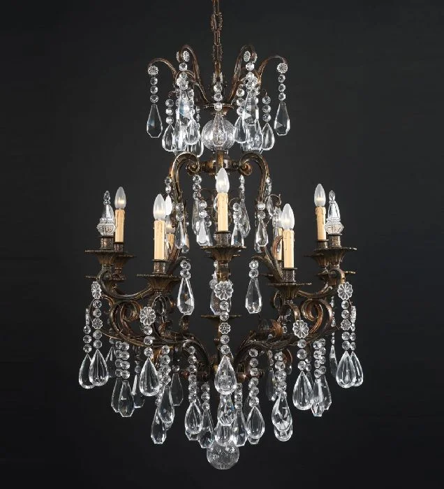 Chandeliers with Metal Frames in Copper FinishClassic Bohemian Crystal Chandelier With Nine Lights Chandeliers with Metal Frames in Copper FinishClassic Bohemian Crystal Chandelier With Nine Lights