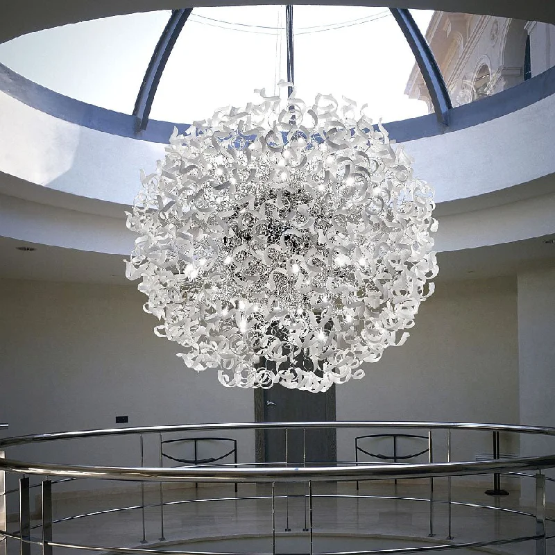 Chandeliers for Living Rooms to Create a Focal Point170Cm White Ribbon Chandelier