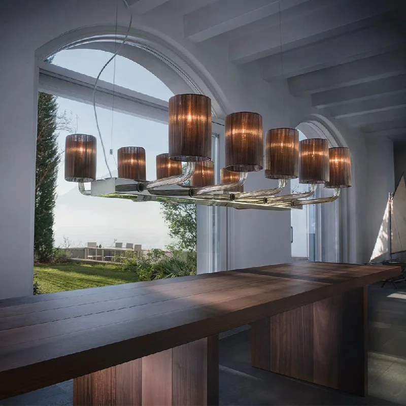 Chandeliers with Venetian Glass for a Luxurious LookHand-Blown Classic Fine Italian Chandelier with ten shades and Murano glass Chandeliers with Venetian Glass for a Luxurious LookHand-Blown Classic Fine Italian Chandelier with ten shades and Murano glass