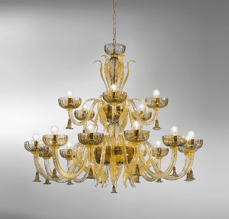 LED Chandeliers for Energy - Efficient LightingHand-Blown Elaborate Two-Tier Fine Italian Ceiling Pendant Chandelier With Eighteen Shade And Murano Glass LED Chandeliers for Energy - Efficient LightingHand-Blown Elaborate Two-Tier Fine Italian Ceiling Pendant Chandelier With Eighteen Shade And Murano Glass