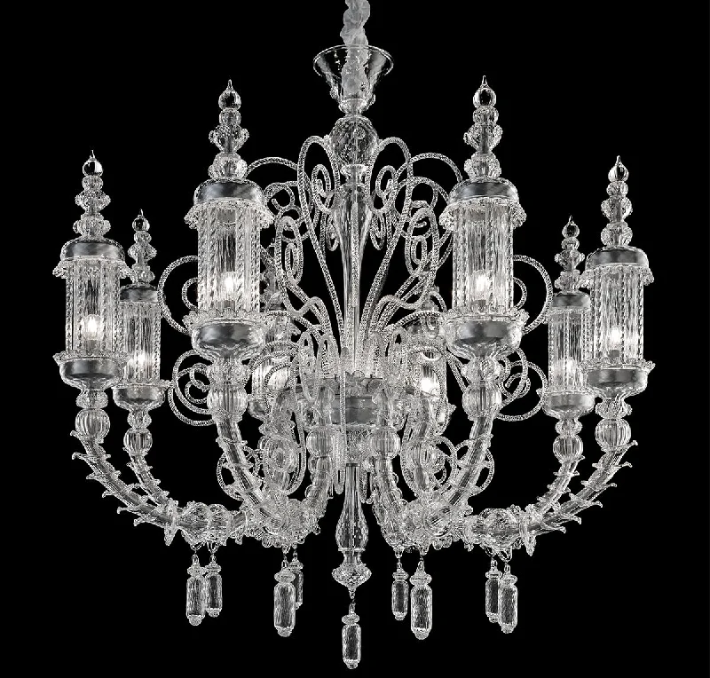 Chandeliers for Living Rooms to Create a Focal PointHand-Blown Ornate Luxurious Ceiling Pendant Chandelier With Eight Shades And Murano Glass Chandeliers for Living Rooms to Create a Focal PointHand-Blown Ornate Luxurious Ceiling Pendant Chandelier With Eight Shades And Murano Glass